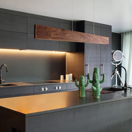 Euri Lighting Artisan Wood Collection Line39 20-Watt 39 Linear Pendant EWD3-20W113W